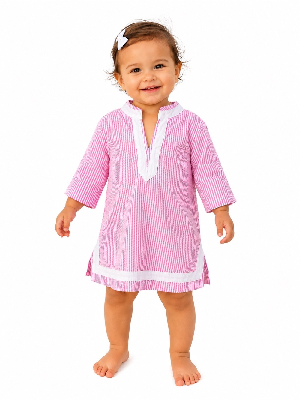 Mud Pie Baby Girl Seersucker Swimsuit Coverup Size Small
